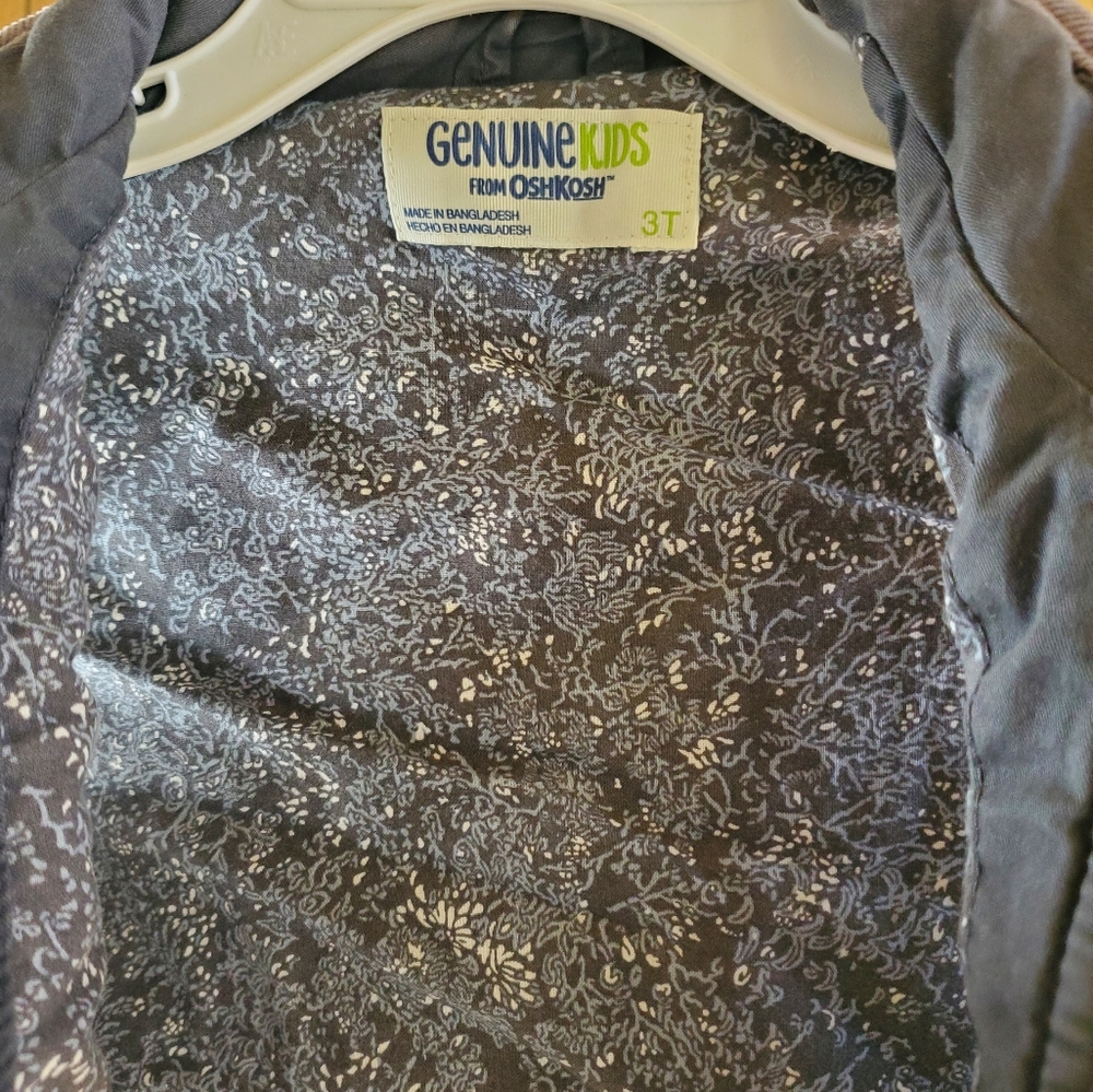 100% Cotton 3T Quilted Gray Button-down Vest by Oshkosh B' gosh - Picture 5 of 7